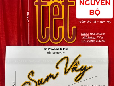 Chữ Tết Sum Vầy Cao 30-64cm [Bằng gỗ - Nhẹ] CHU-GO-22